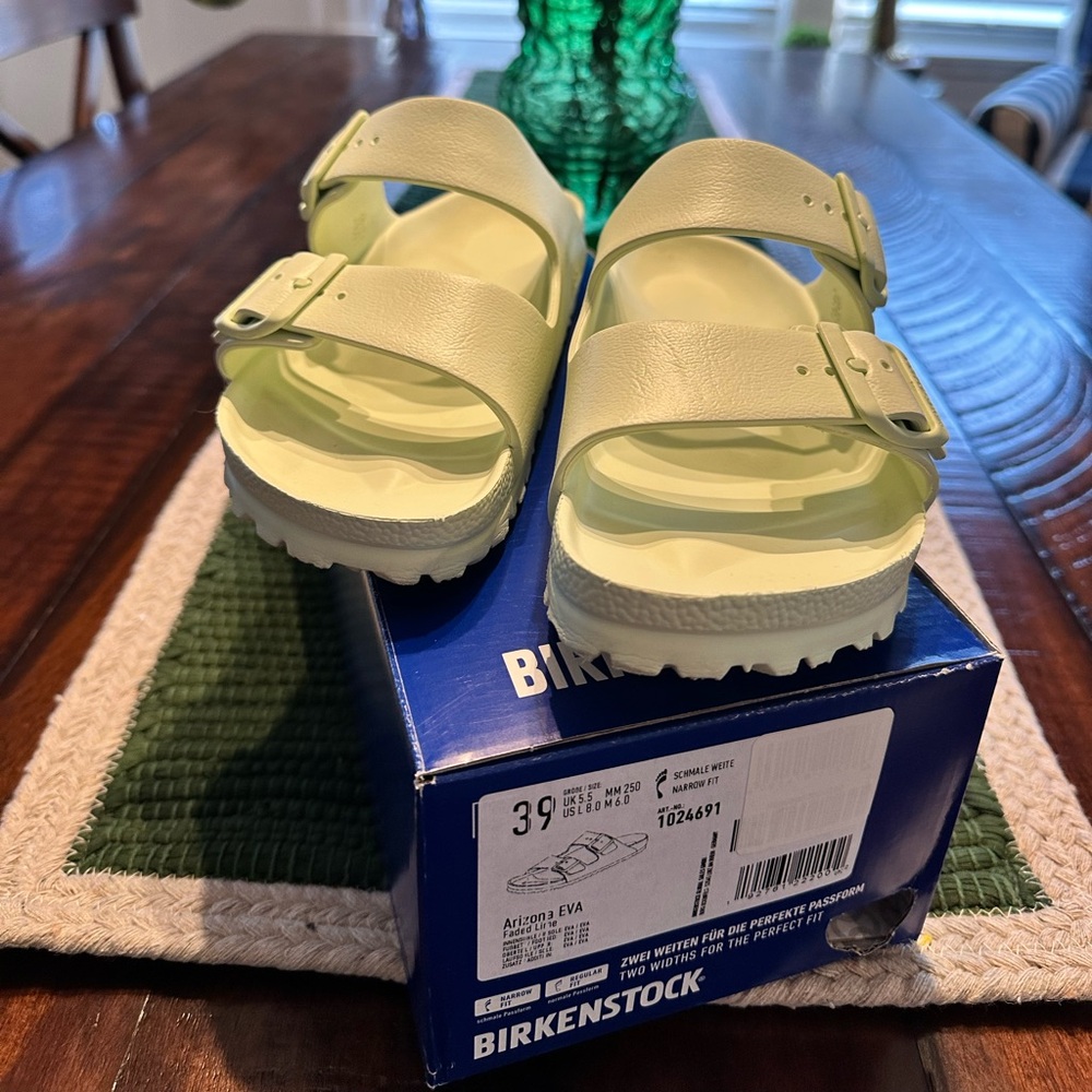 Faded Lime Birkenstock Arizona Eva 39